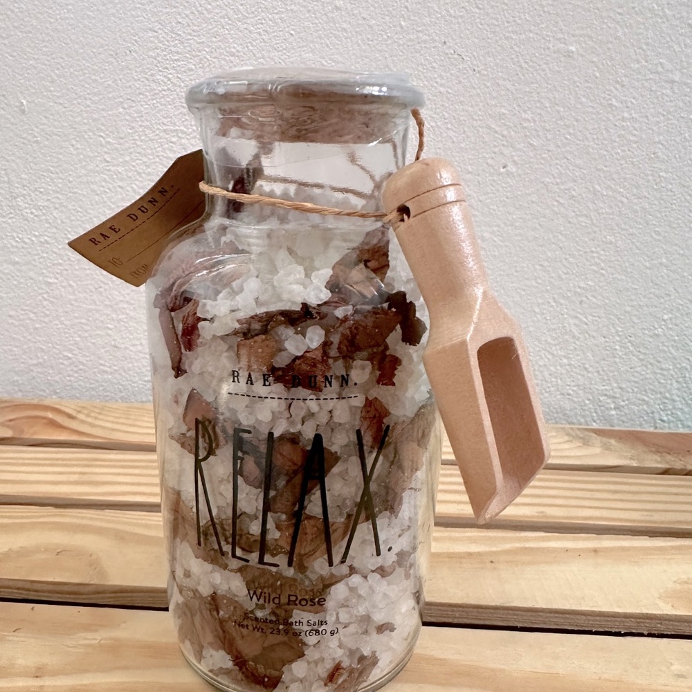 Rae Dunn bath salt RELAX